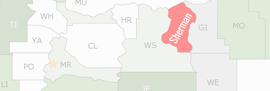 Sherman County Map